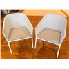 Image 2 : Qty 6 Kettal Outdoor Powder-Coated Aluminum Mesh Chairs 23"x23"x32"H w/ Seat & Blue Back Cushions
