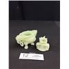 Image 2 : Vintage Chinese Light Green Jade Foo Dog Incense Burner w/ Lid