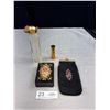 Image 1 : Vintage Petit Point Cigarettes and Glass Cases, Givenchy Perfume Bottle and Gold Lipstick Tube