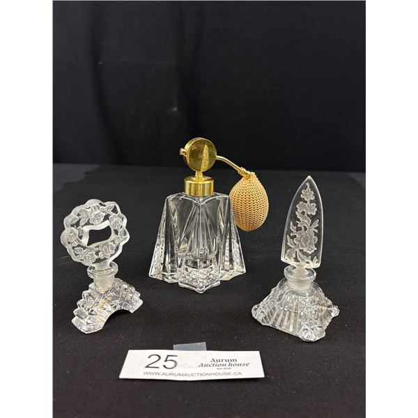 3 Pretty Vintage Crystal Perfume