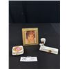Image 1 : Vintage Signed Napier Photo Frame, Limoges France Trinket Box and Pen Holder