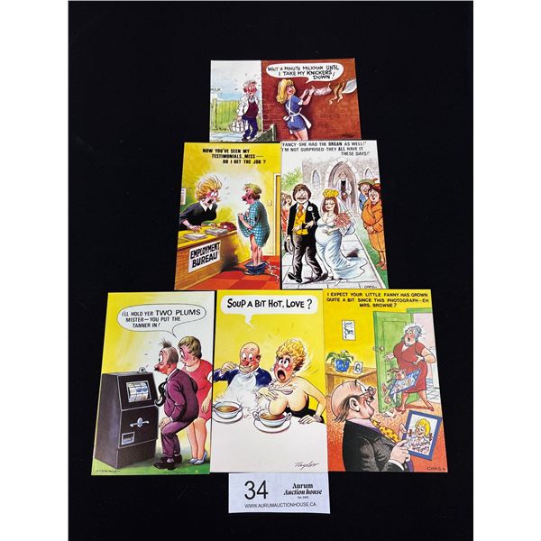 6 Humorous Adult Postcards - Printed in England