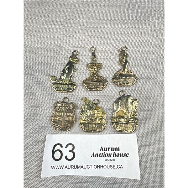 6 Vintage Canadian Province Medallions