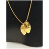 Image 2 : Nice Quality 30" Gold Plated Chain w/ Two Leaf Pendants
