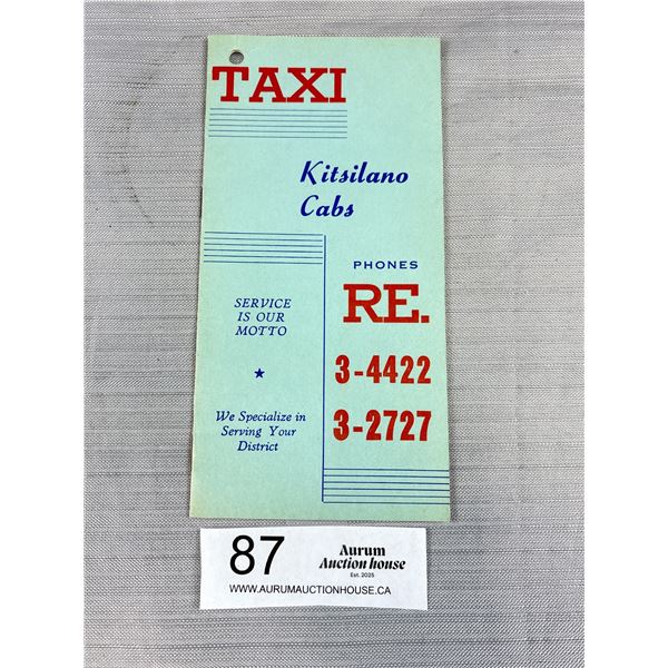 Vintage 1950s Kitsilano Cabs Notebook (Never Used)