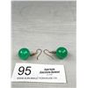 Image 1 : Large Jade (Look) Ball Earrings