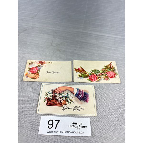 3 Victorian/Edwardian Calling Cards