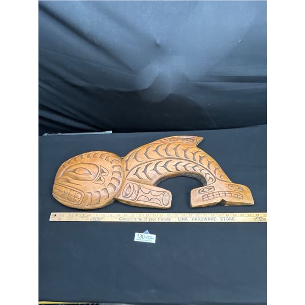29" Wide 10" Tall West Coast Native Carving Salmon Very Nicely Done