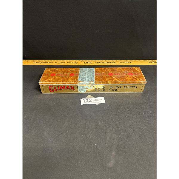 12" Wide Climax Tobacco Tin 5 Cent