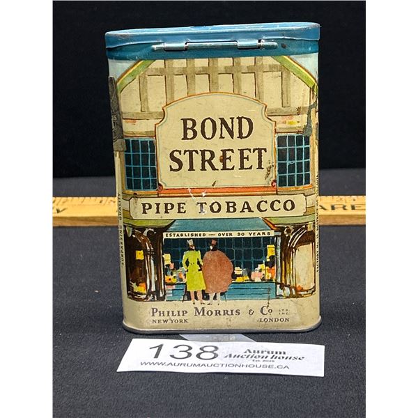 Vintage Bond Street Pipe Tobacco Pocket Tin Phillip Morris and Company