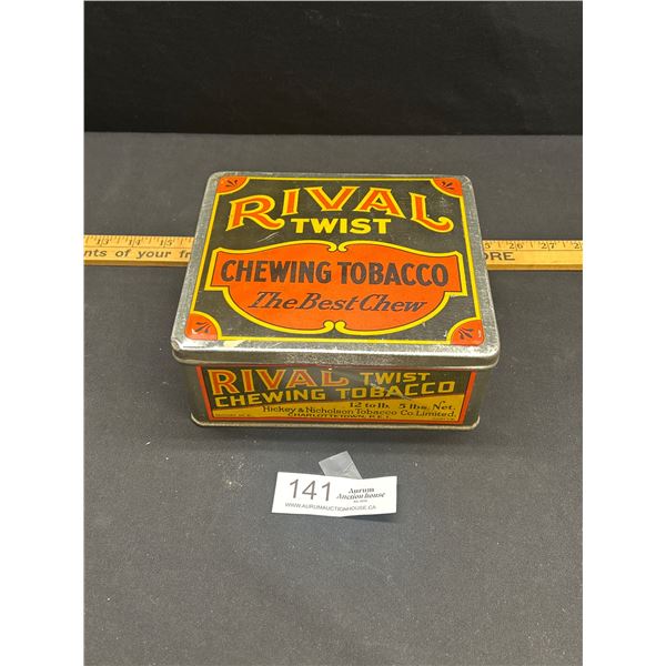 Vintage Rival Twist Chewing Tobacco Tin Hickey and Nichalson Charlotte Town PEI