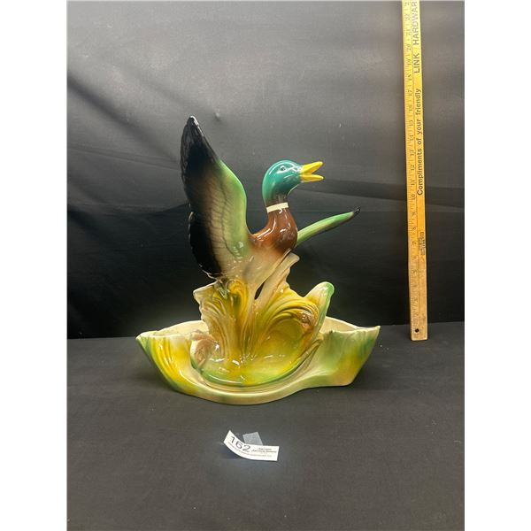Vintage 1950's Mallard Duck in Flight Lamp Planter Missing the Lamp No Chips or Cracks