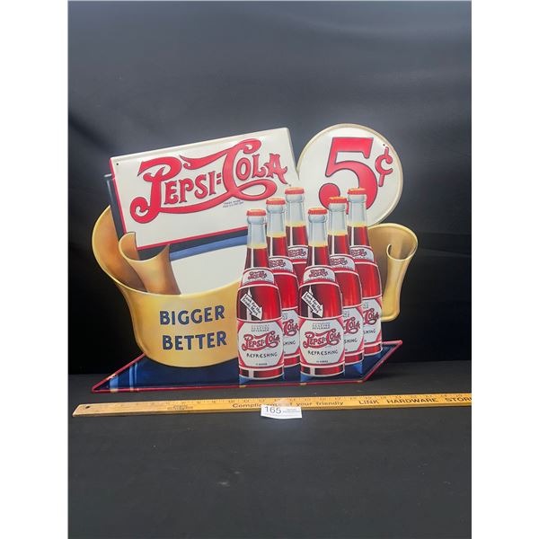 25" x 18" Embossed Pepsi Cola Tin Sign Pepsico 2021