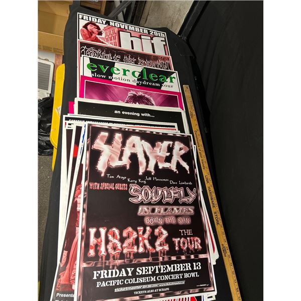 Approx. 45 18x25" Rock Posters Van Halen, Kid Rock, etc