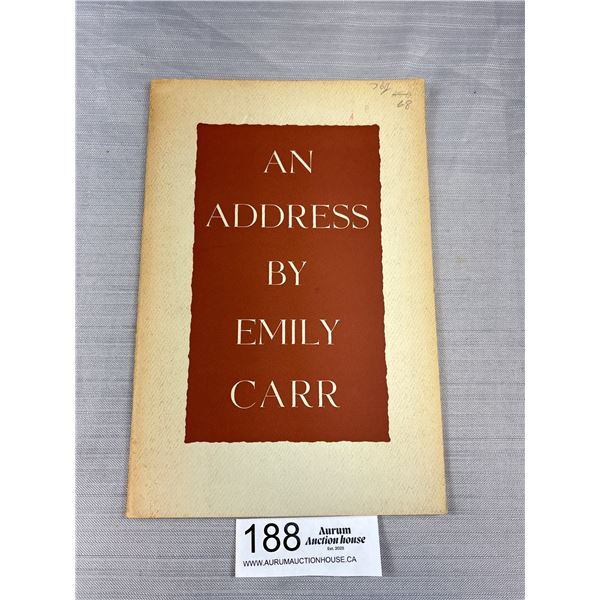 1955 An Address by Emily Carr
