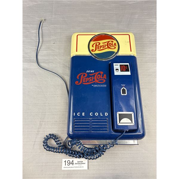 Nice 9" x 14" Pepsi-Cola Wall Clock Looks Like Old Pop Machine