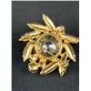Image 2 : Vintage Rhinestone Flower Brooch w/ Rivoli Center stone surrounded by purple rhinestones