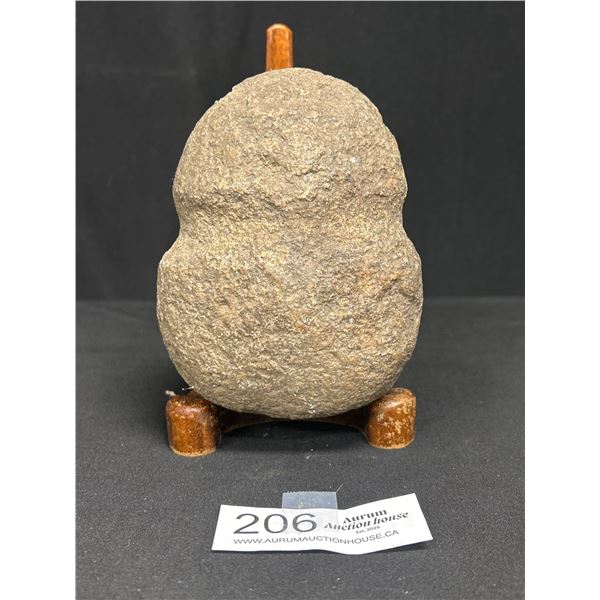 Ancient Native Stone Maul Hammer 5 1/2" Tall BC Fraser River