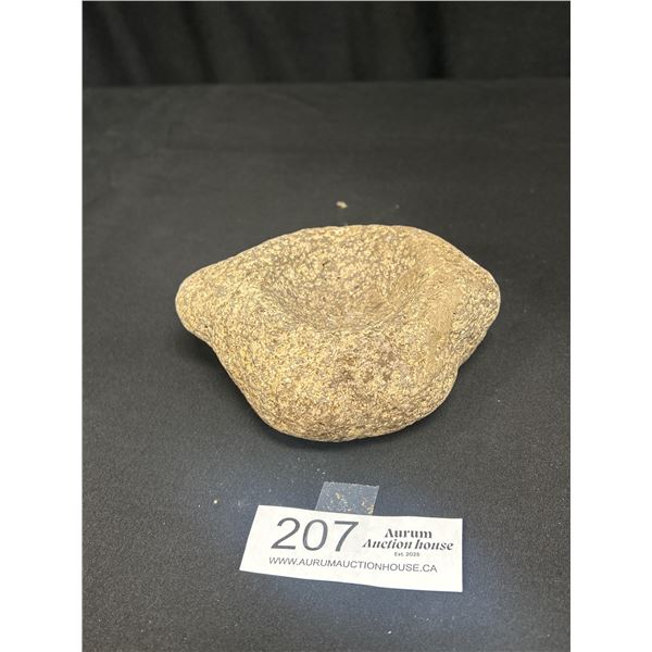 Ancient Native Stone Mortar 5 1/2" Wide