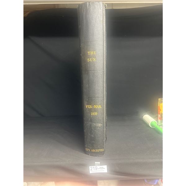 1939 The Vancouver Sun Complete Year of Newspapers in Bound Book, Very Heavy 18"x24"