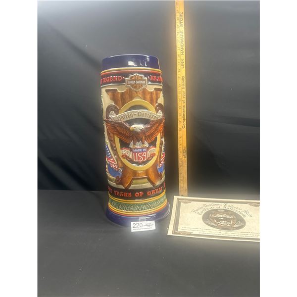 19" Tall Harley Davidson Collector Stein with COA* NO SHIPPING*