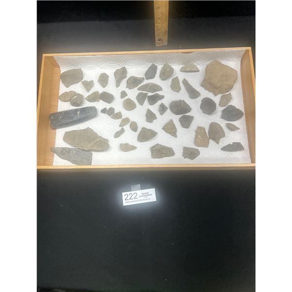 Nice Collection of Stone Artifacts Native Arrow Heads Scrapers etc