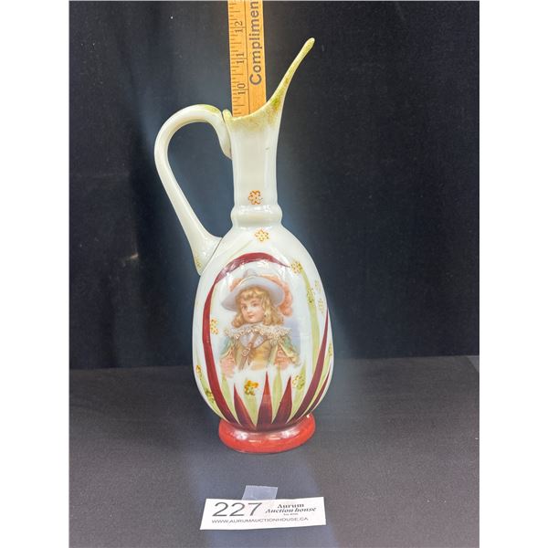 Very Nice Hand Painted 11" Tall Victorian Jug