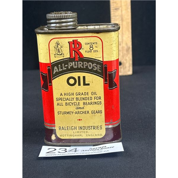 Vintage Raleigh Industries All Purpose Oil Can in Great Shape Hard to find