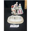 Image 2 : Antique Victorian Porcelin Chess Match Inkwell Cover with Base as Found