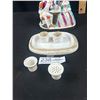 Image 3 : Antique Victorian Porcelin Chess Match Inkwell Cover with Base as Found