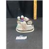 Image 5 : Antique Victorian Porcelin Chess Match Inkwell Cover with Base as Found