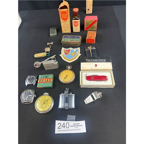 Good Collectible Drawer Lot with Watches Lighters Keys etc