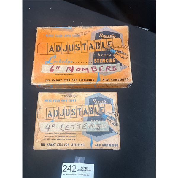 2 Boxes of 4" and 6" Brass Adjustable Letters & Numbers
