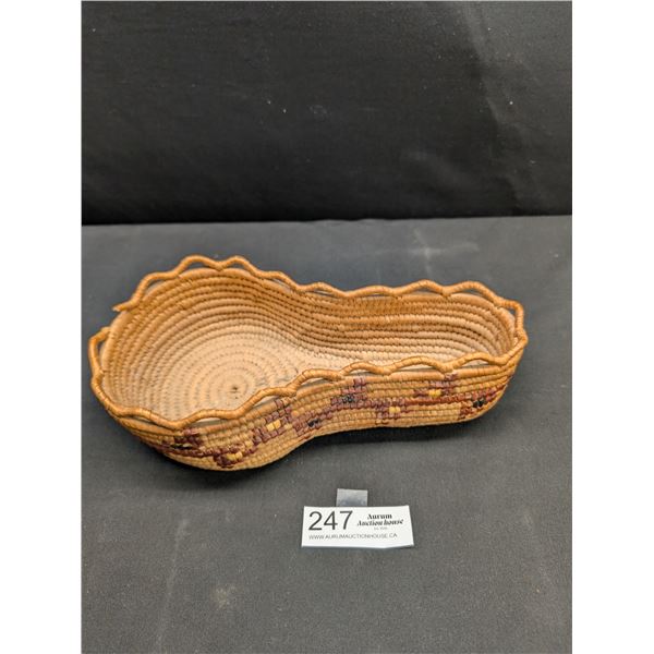 Vinatge Hand Woven 11" Long Native American Basket