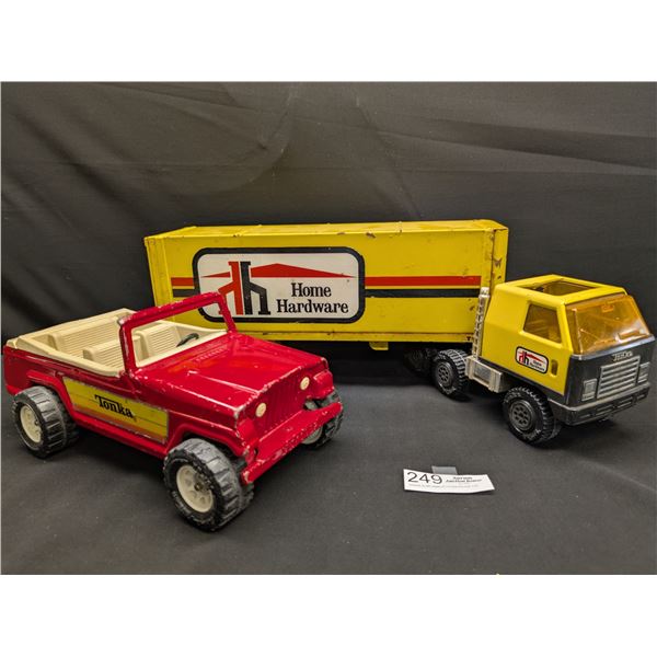 Large Tonka Jeep & Truck and Trailer