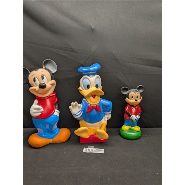 3 Vintage Disney Coin Banks Donald Duck & Mickey Mouse