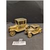 Image 1 : Two Vitage Heavy Brass Cars