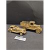 Image 1 : Two Vitage Heavy Brass Cars