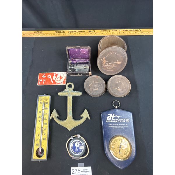 Vinatge Collectible lot 1953 Iran Serial Bicycle Plate plus Door Knockers etc