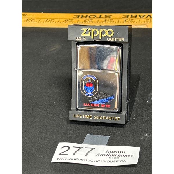 Zippo Lighter USS Elliot - DD-967 in Original Package