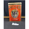 Image 1 : Large 9" Tall Bright Tiger Chewing Tobacco 5 Cent Tin