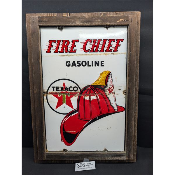 1964 Texaco Fire Chief Framed Metal Sign