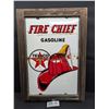 Image 1 : 1964 Texaco Fire Chief Framed Metal Sign