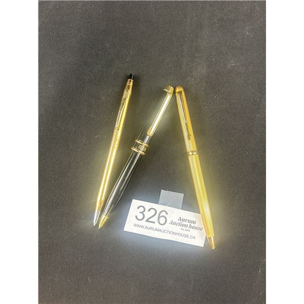 Lot of 3 Gold Tone Shaffer Pens