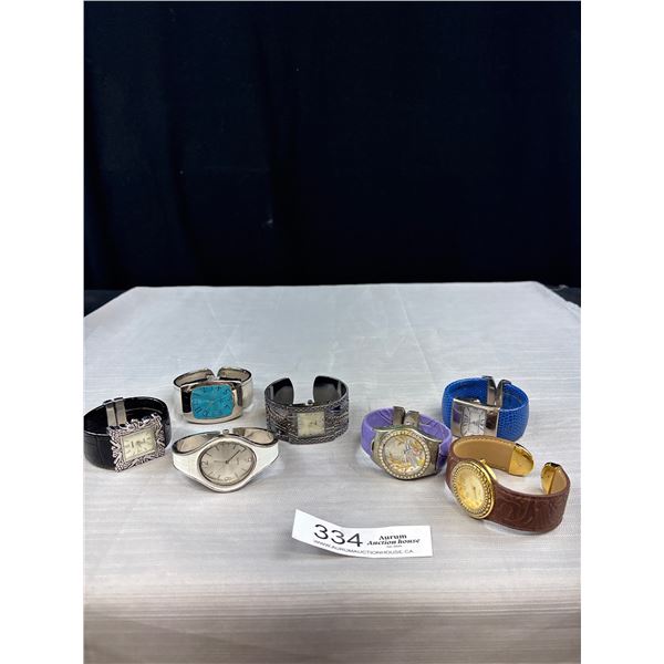 Nice Lot of Womens Cuff Bracelet Watches Needs Batteries