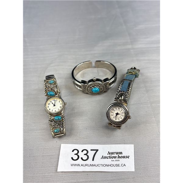 Lot fo 3 southwestern Style Watches need batteries