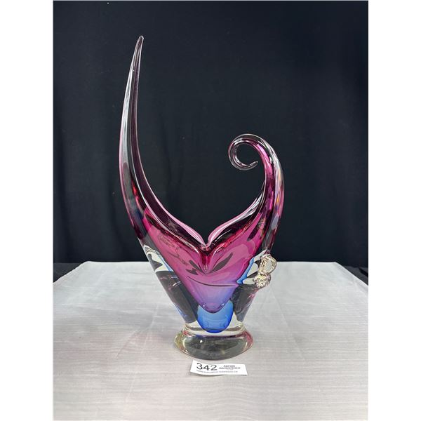 Very Nice Vintage Murano Style Hand Blown Art Glass 16" Tall