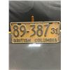 Image 1 : 1931 BC License Plate