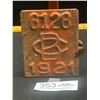 Image 1 : 1921 BC License Plate Metal Tag