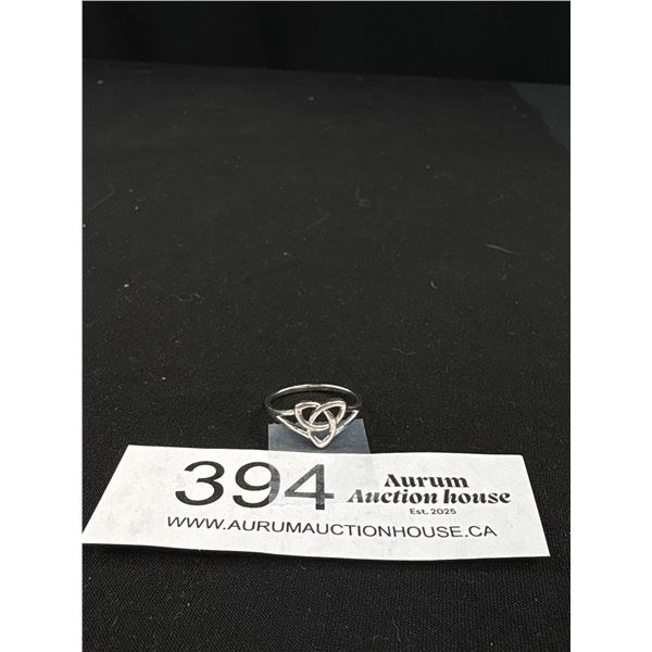 Sterling Silver Celtic Ring, Marked 925, Size 6 1/2